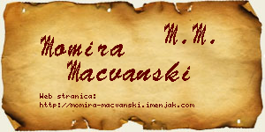 Momira Mačvanski vizit kartica